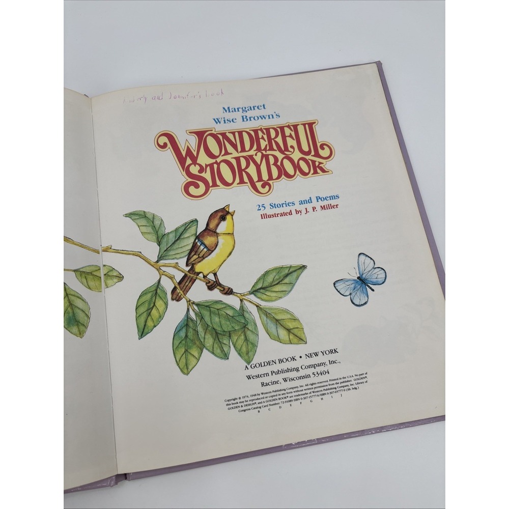 VG 1974 HC First Edition Wonderful Storybook J P Miller Margaret Wise Brown - Picture 3 of 4